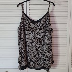 Animal print double layer cami